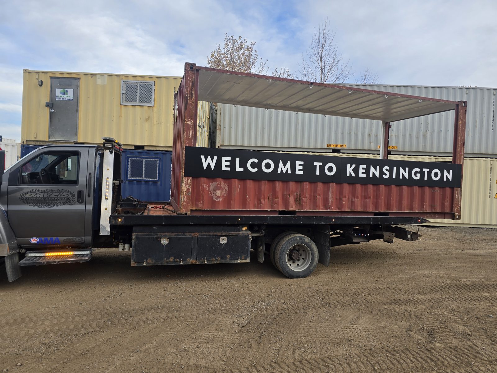 Dave's Towing: Shipping Container Flatbed Transport in Calgary